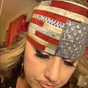 BLING American flag biker headband head wrap